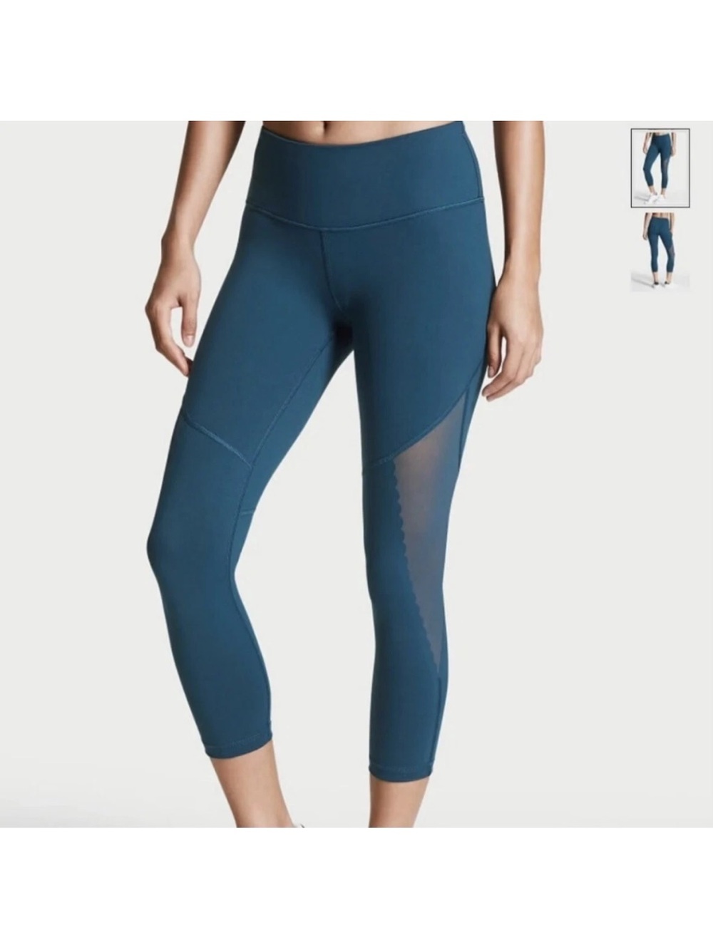 Victoria's Secret VICTORIA SPORT Knockout Dark Teal Capri Leggings Women’s Sz L